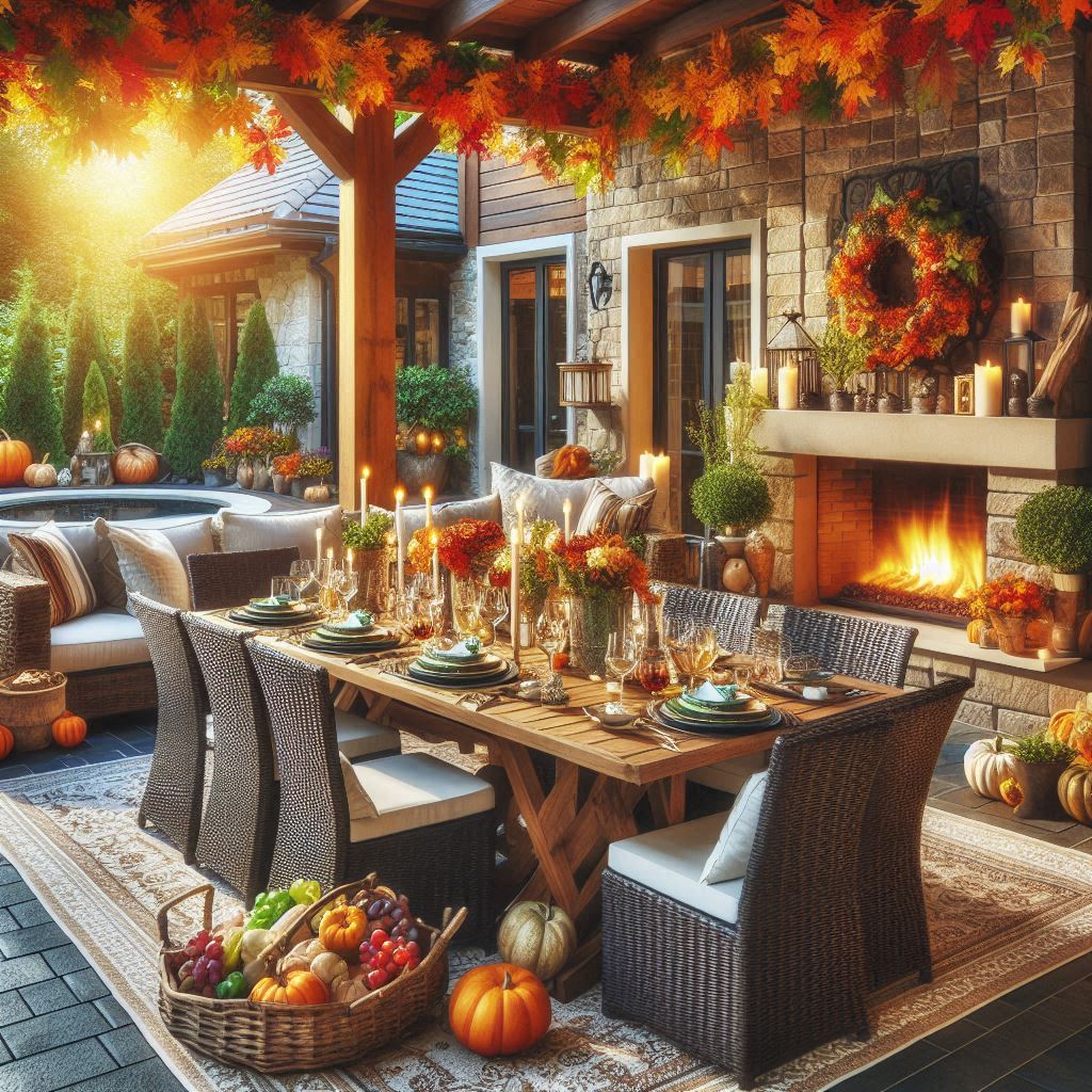 Beautiful Patio Dining area with fall colors 2