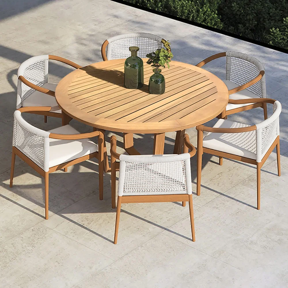 Homary Dining Table Set Dynamic Patio Furniture For Your Backyard