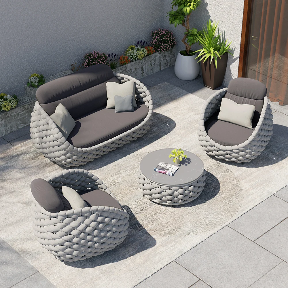 Homary 4 Piece Patio Sofa Set