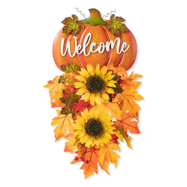 Welcome Wall Pumpkin Wreath 