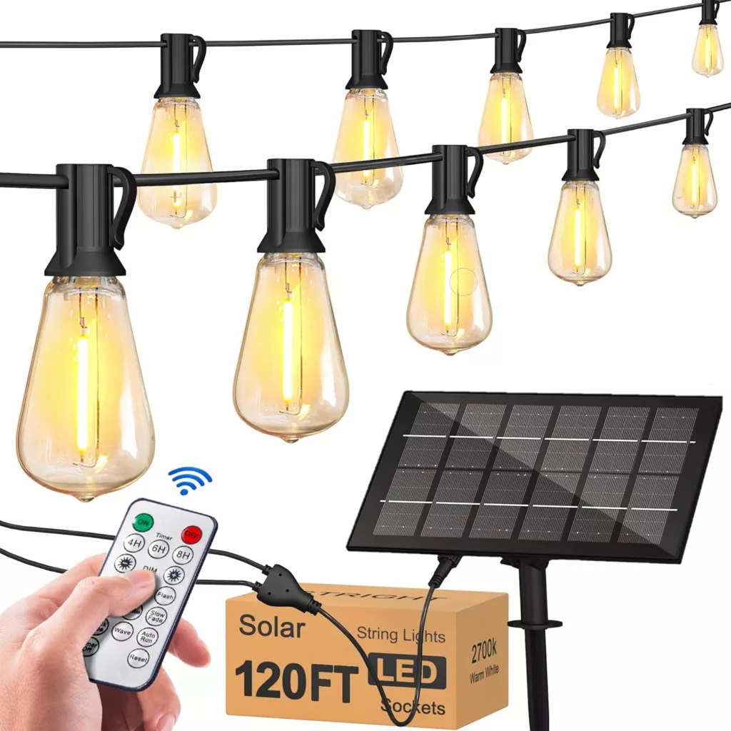 Amazon Solar String Lights with remote 120 Ft and 8 light modes