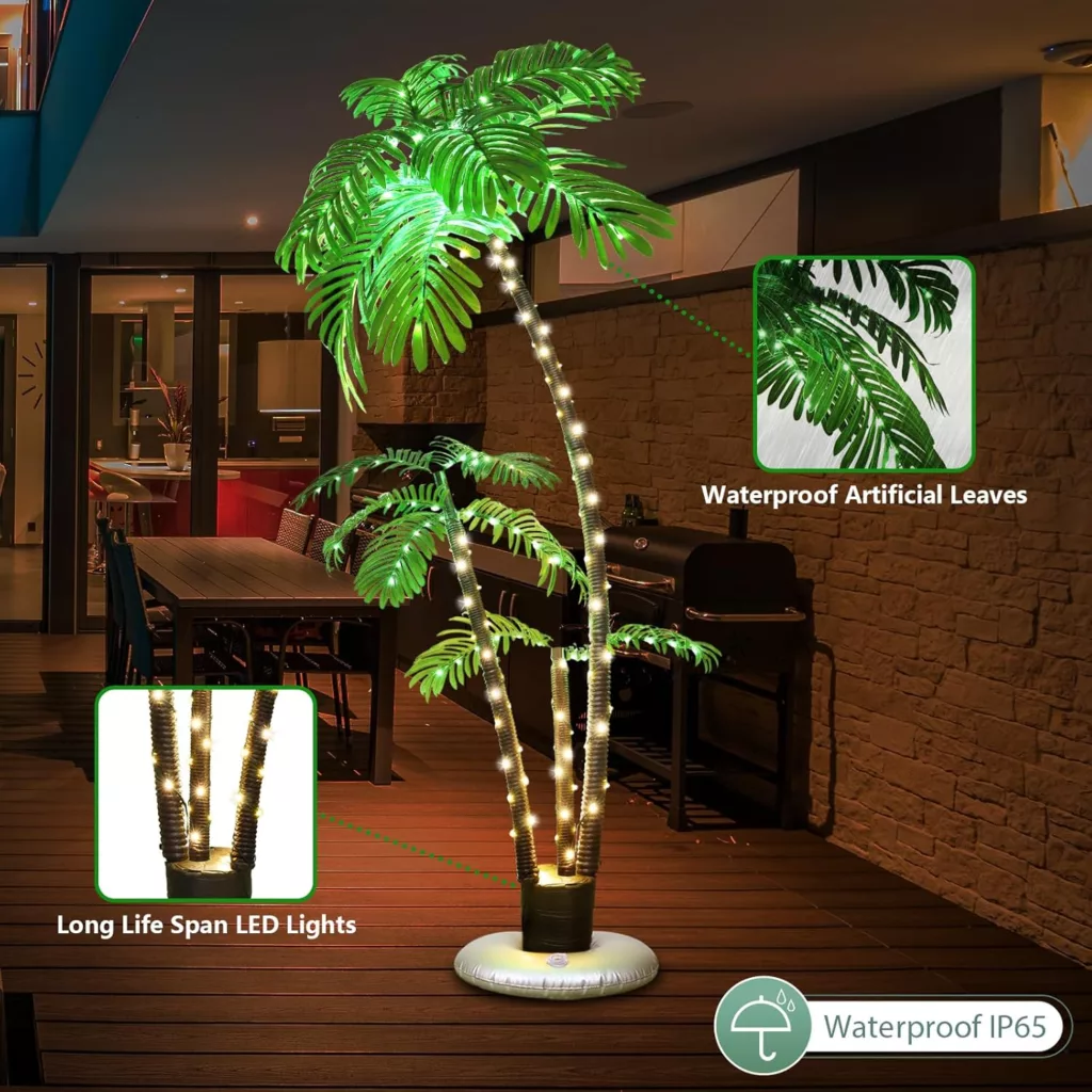 Amazon 6 Ft Lighted Palm Tree with 3 Branches